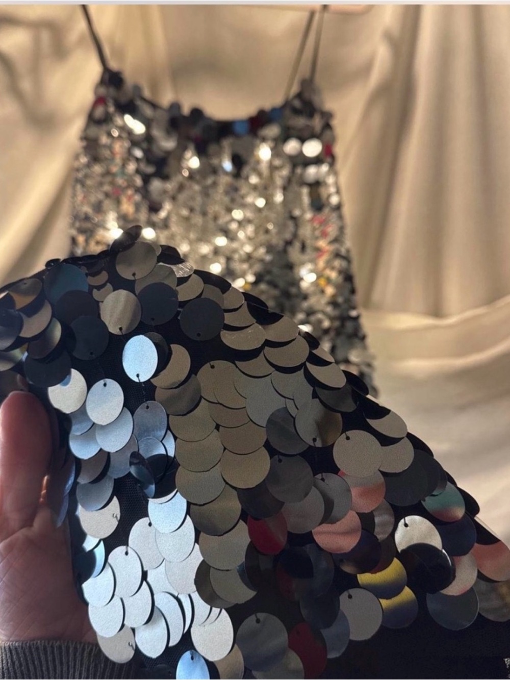Avec Les Filles Black & Silver Sequin Slip Dress - Picture 7 of 7